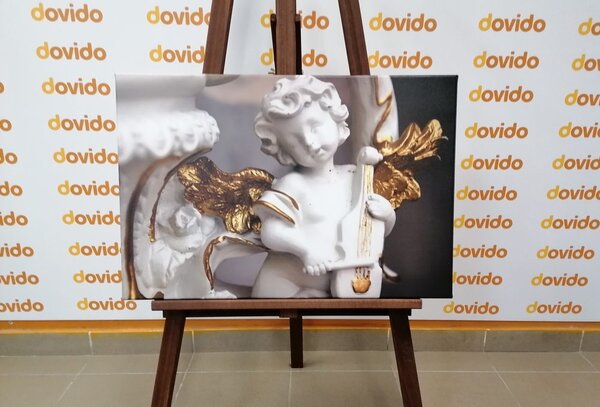 Quadro su tela – Statua di angelo che suona