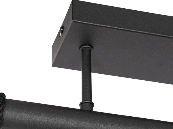 Lampada a sospensione industriale nera 3 luci - Flor