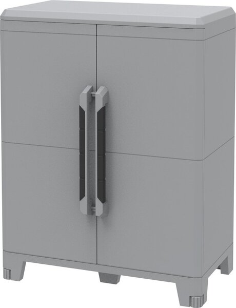 TERRY Armadietto da Esterno / Balcone in Resina Antipioggia 2 ante 1 ripiano Dimensioni 78x43x101 cm colore Grigio - Modular 2