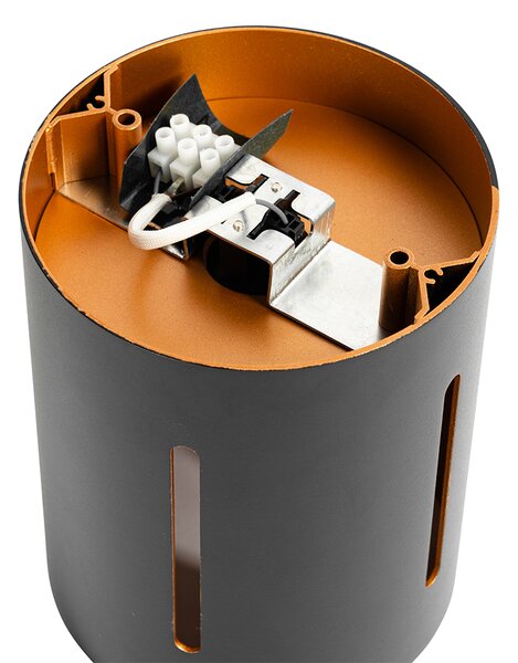 Plafoniera di design nera con interno dorato - Yana