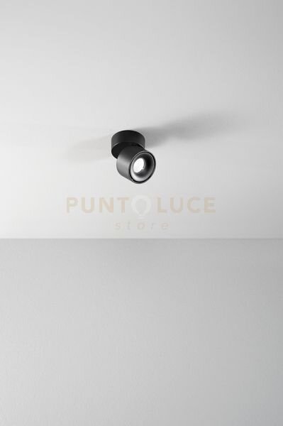 Faretto-applique in metallo verniciato nero camera led 8w cct 3000k