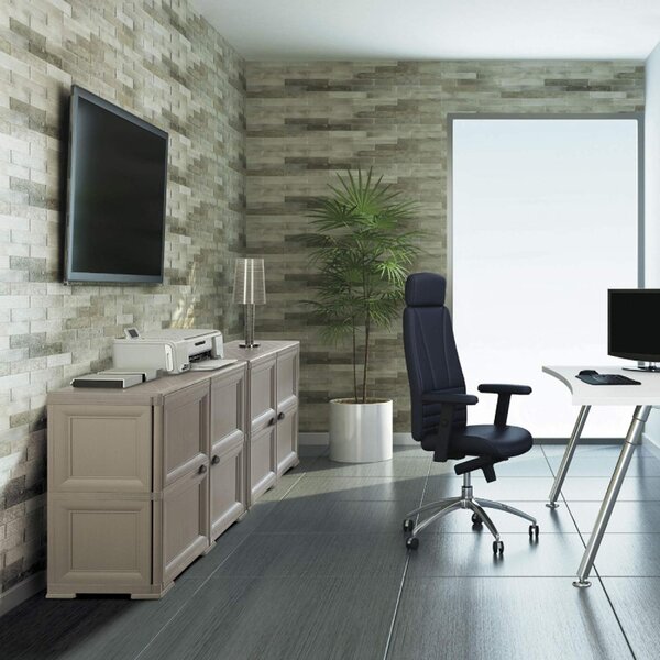 Tontarelli Armadietto da Esterno / Balcone in Resina Antipioggia 2 ante 1 ripiano Dimensioni 79x43x85,5 cm colore Angora - Omnimodus