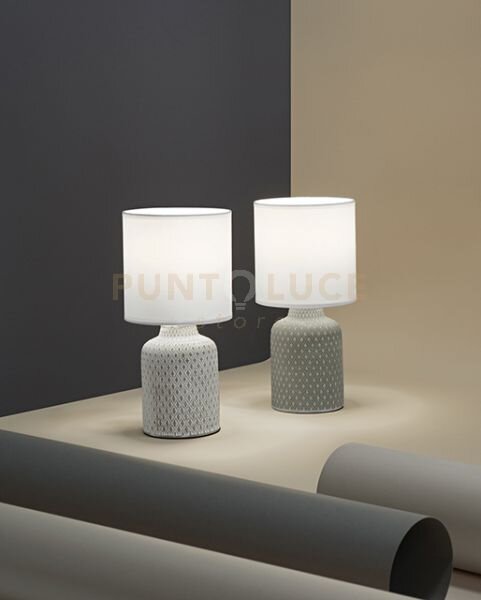 Lampada da tavolo in ceramica bianco provenza 1 luce attacco e14 d