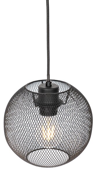 Lampada a sospensione industriale nera 3 luci - Flor