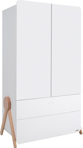 Micuna Armadio cameretta Bambini 2 Ante con 2 Cassetti in MDF colore Bianco - Swing