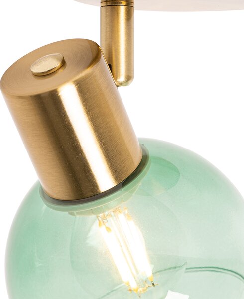 Faretto Art Déco oro con vetro verde - Vidro