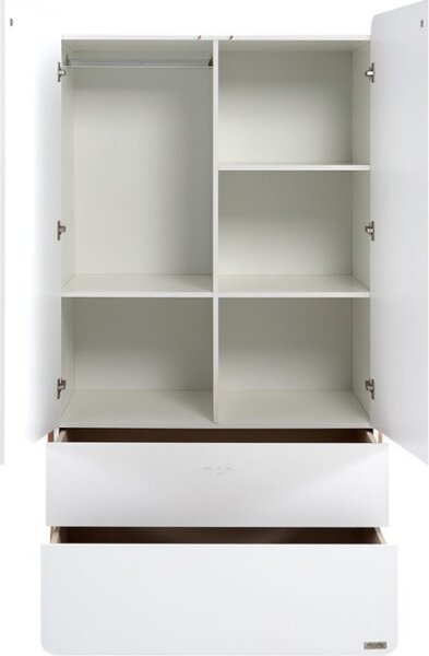 Micuna Armadio cameretta Bambini 2 Ante con 2 Cassetti in MDF colore Bianco - Swing