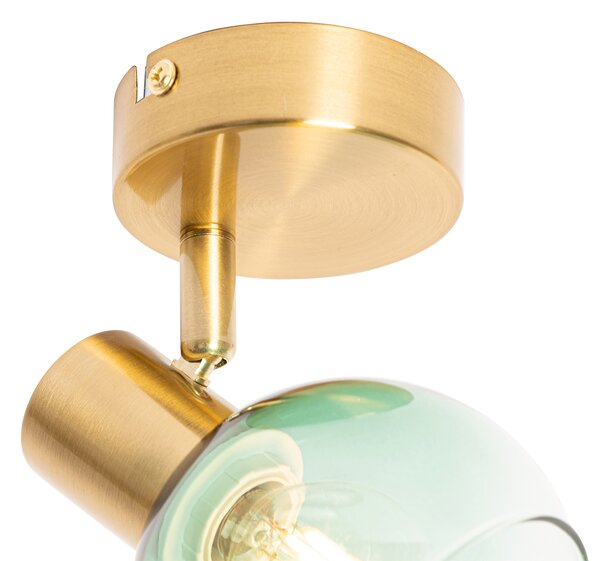 Faretto Art Déco oro con vetro verde - Vidro