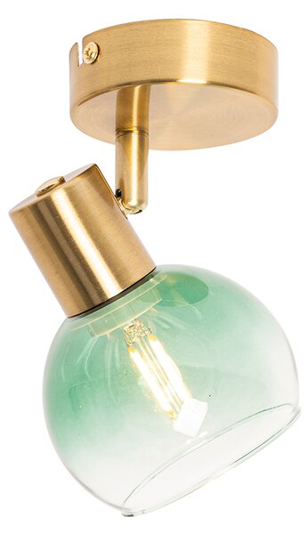 Faretto Art Déco oro con vetro verde - Vidro