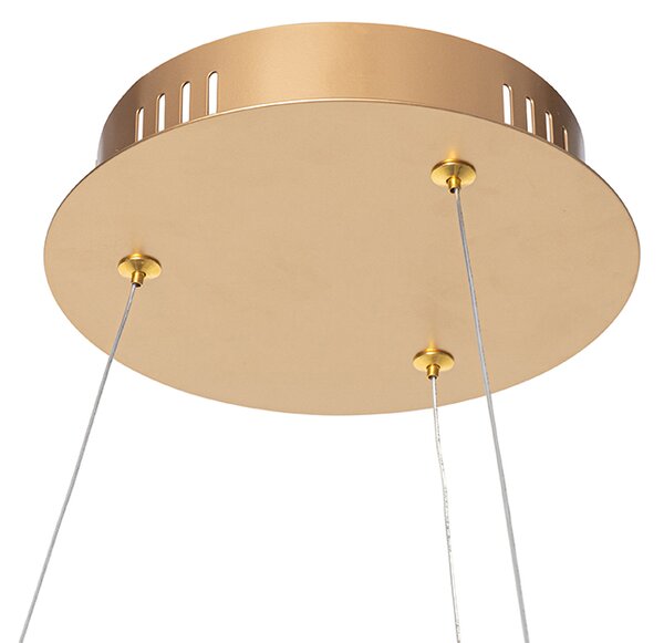 Lampada a sospensione di design oro 60 cm incl. LED dimmerabile a 3 livelli - Anello