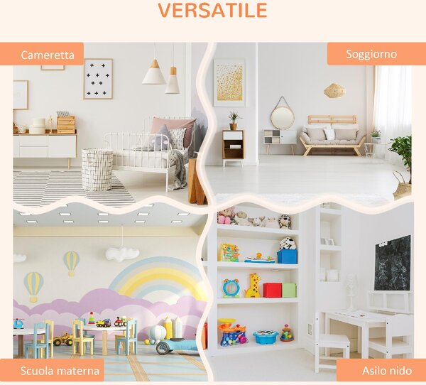 DecHome Armadio Cameretta Mobile Portagiochi con Contenitori e Appendiabiti Arancione