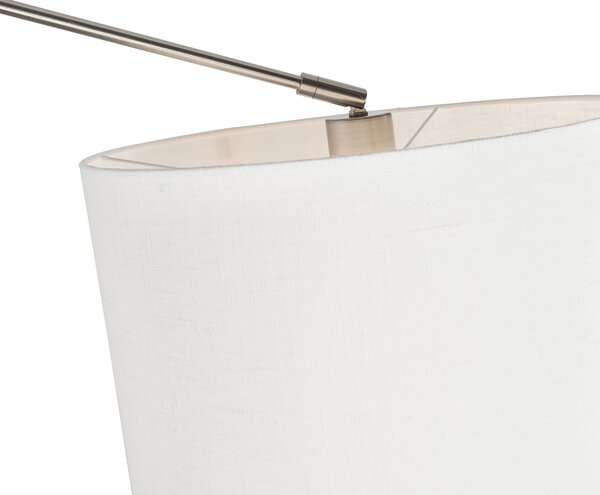 Lampada a sospensione intelligente in acciaio con paralume bianco 35 cm incl. Wifi A60 - Blitz