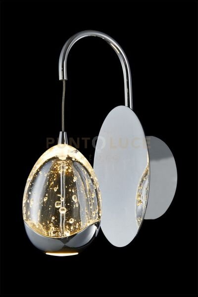 Lampada da parete golden egg, cromo, led 4,8w, 3000k 280lm, 16x9xh21cm