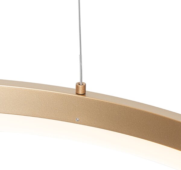 Lampada a sospensione di design oro 60 cm incl. LED dimmerabile a 3 livelli - Anello