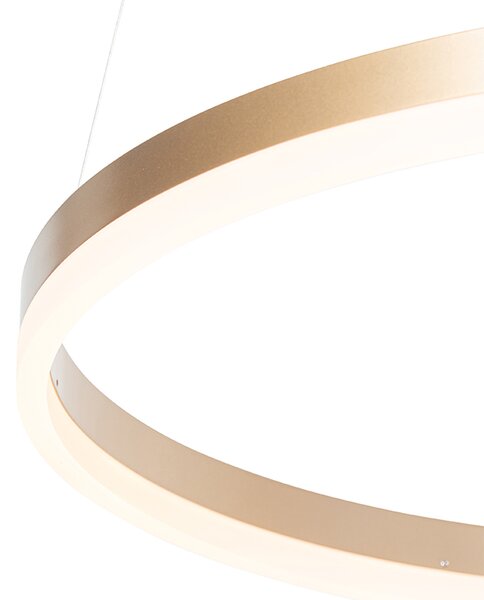 Lampada a sospensione di design oro 60 cm incl. LED dimmerabile a 3 livelli - Anello