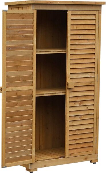 VivaGarden Armadio da Esterno / Balcone in Legno 2 ante 2 ripiani Dimensioni 87x46,5x160 cm colore Legno