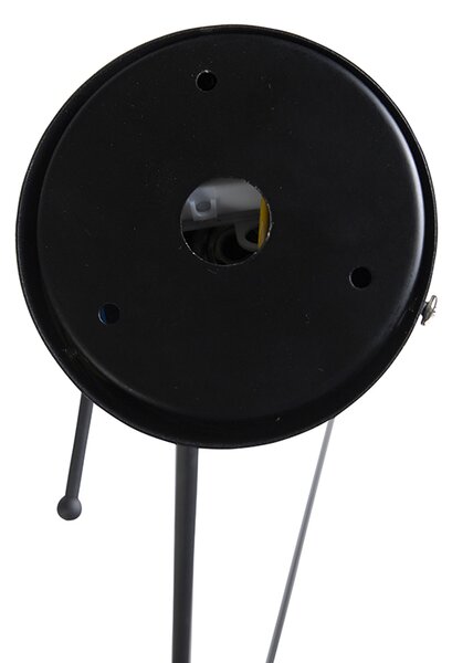 Lampada a sospensione nera con paralume in cotone nero e oro 35 cm - Blitz