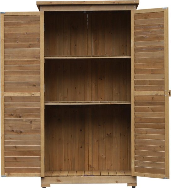 VivaGarden Armadio da Esterno / Balcone in Legno 2 ante 2 ripiani Dimensioni 87x46,5x160 cm colore Legno