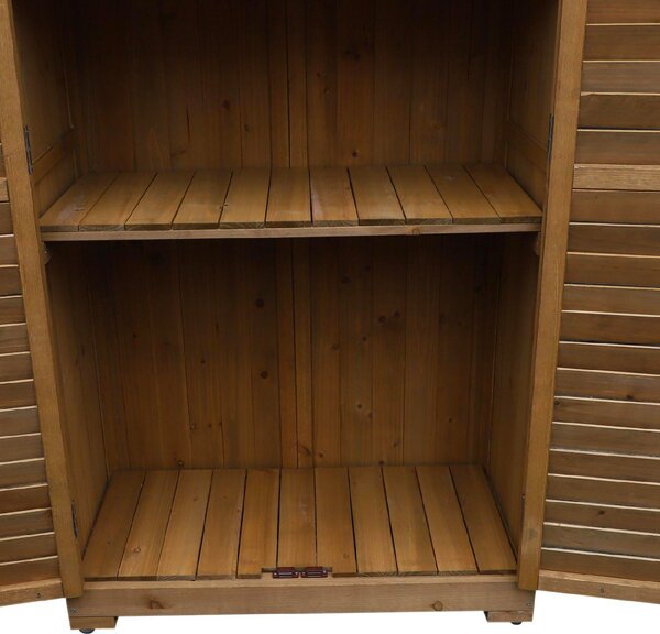 VivaGarden Armadio da Esterno / Balcone in Legno 2 ante 2 ripiani Dimensioni 87x46,5x160 cm colore Legno