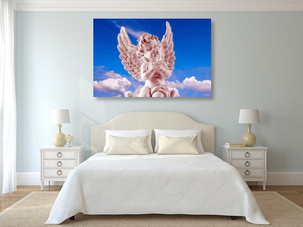 Quadro su tela – Angioletto attento rosa nel cielo