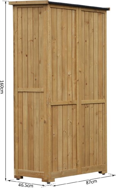 VivaGarden Armadio da Esterno / Balcone in Legno 2 ante 2 ripiani Dimensioni 87x46,5x160 cm colore Legno