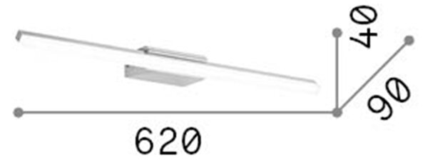 Applique Moderna Riflesso Alluminio Bianco Led 18W 3000K Luce Calda