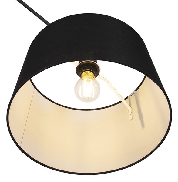 Lampada a sospensione nera con paralume in lino nero 35 cm - Blitz
