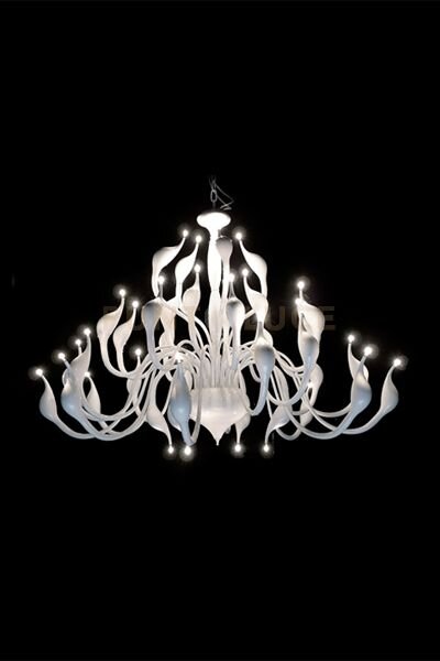 Lampadario metaswan, bianco, 36 luci attacco g4.diametro 135cm h 16