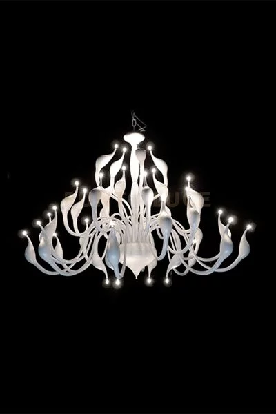 Lampadario metaswan, bianco, 36 luci attacco g4.diametro 135cm h 16