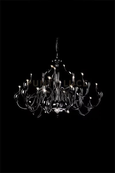Lampadario metaswan nero, 24 luci attacco g4. diametro 110 cm, alt
