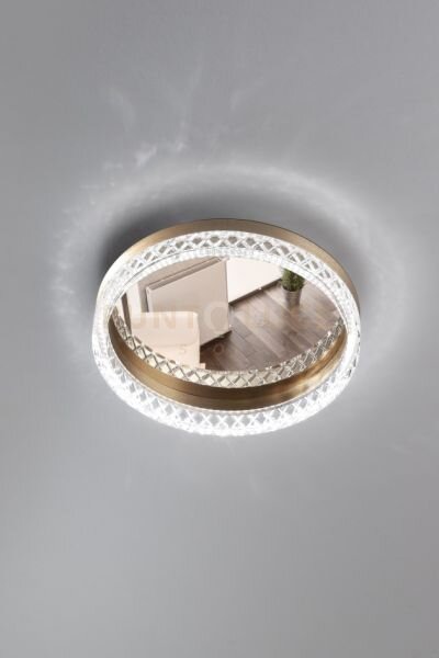 Lampada da soffitto regina, acrilico trasparente, oro santino + mon