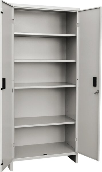 KETER Armadio da Esterno / Balcone in Metallo 2 ante 4 ripiani Dimensioni 175x60x40 cm colore Grigio