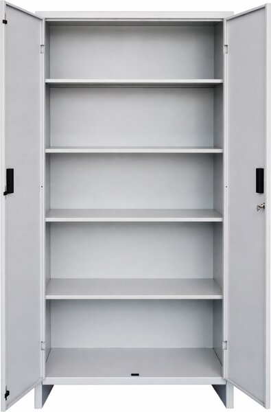 PROMETAL Armadio da Esterno / Balcone in Metallo 2 ante 4 ripiani Dimensioni 80x40x175 cm colore Grigio