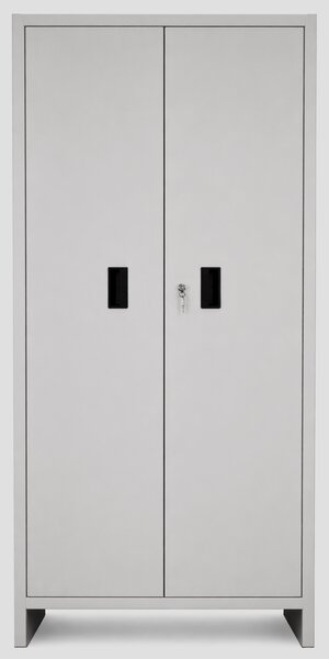 PROMETAL Armadio da Esterno / Balcone in Metallo 2 ante 4 ripiani Dimensioni 80x40x175 cm colore Grigio