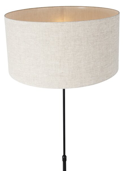 Lampada da terra nera regolabile con paralume grigio chiaro 50 cm - Parte