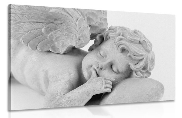Stampa su tela – Angioletto dormiente in bianco e nero