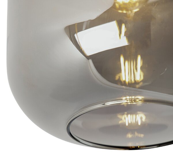 Plafoniera di design nera e oro con vetro fumé - Zuzanna
