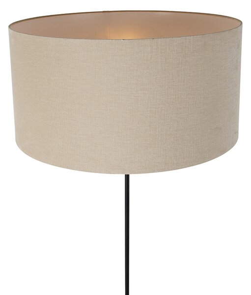Lampada da terra nera regolabile con paralume marrone chiaro 50 cm - Parte