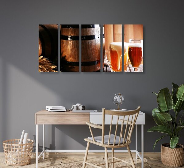 Quadri 5 pezzi – Birra con botte di birra