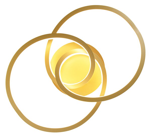 Plafoniera oro 45 cm con LED dimmerabile a 3 livelli - Rowin