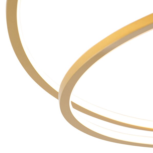 Plafoniera oro 78 cm con LED dimmerabile a 3 livelli - Rowin
