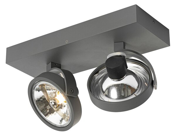 Faretto di design grigio regolabile 2 luci - Go