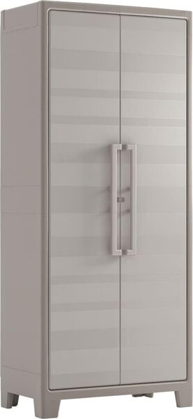 KIS Armadio da Esterno / Balcone in Plastica Antipioggia 2 ante 4 ripiani Dimensioni 80x44x182 cm colore Beige - Gulliver
