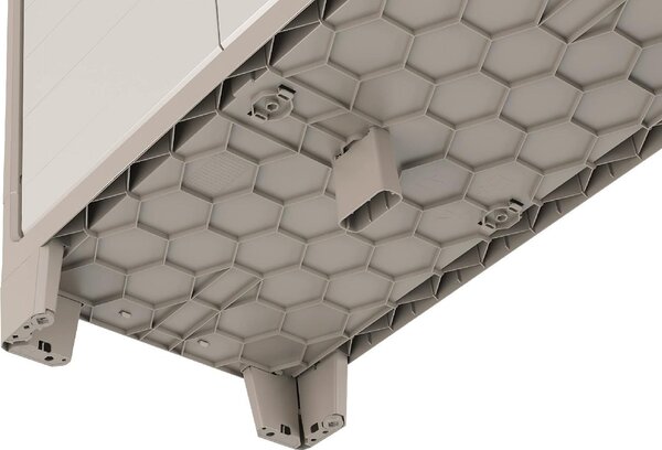 KETER Armadio da Esterno / Balcone in Plastica Antipioggia 2 ante 4 ripiani Dimensioni 44x80x182 cm colore Grigio - Gulliver Multispace