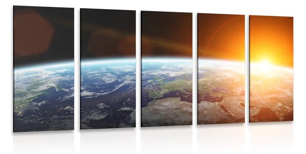 Quadri 5 pezzi – Vista sul pianeta dallo spazio