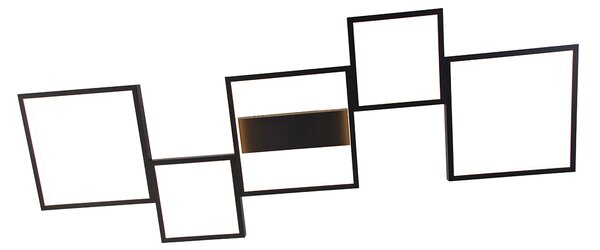 Plafoniera nera con LED dimmerabile a 3 livelli 5 luci - Lejo