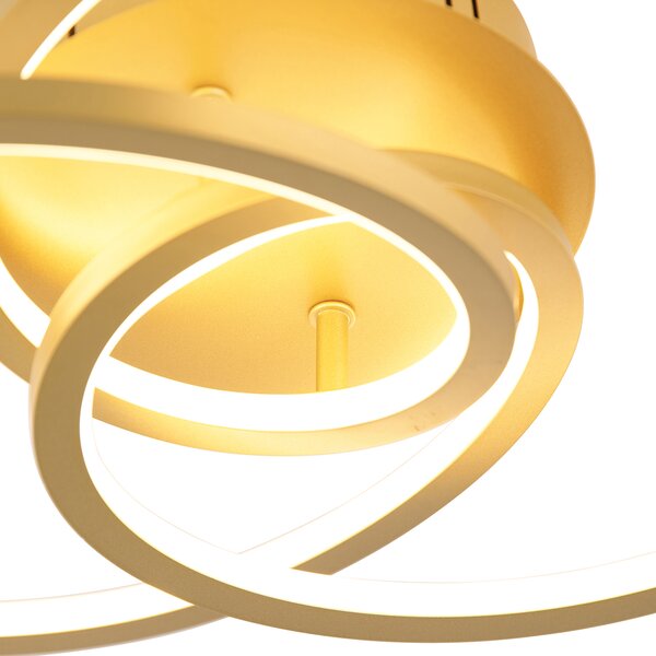 Plafoniera oro 45 cm con LED dimmerabile a 3 livelli - Rowin
