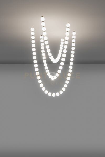 Lampada a sospensione perla, 88 sfere, led 264 watt, lumen 22440, 3