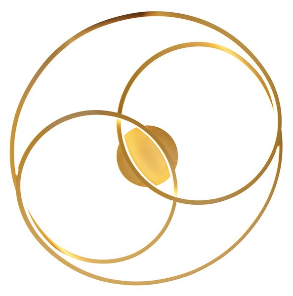 Plafoniera oro 78 cm con LED dimmerabile a 3 livelli - Rowin