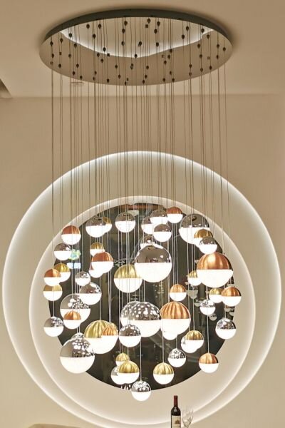 Lampada a sospensione atomo, 55 luci, colori misti, led 288w, 24480
